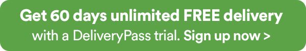 Sign up for delivery pass perks for the unlimited delivery, Timeslot reservations, and exclusive offers. Try it free