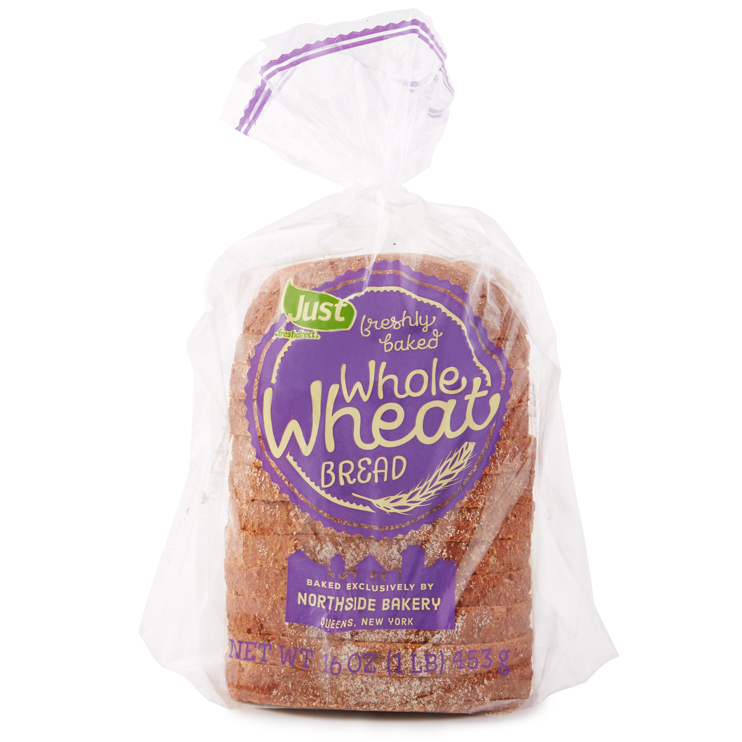 Just FreshDirect All-Natural Whole Wheat Bread, image 1 of 2 slides