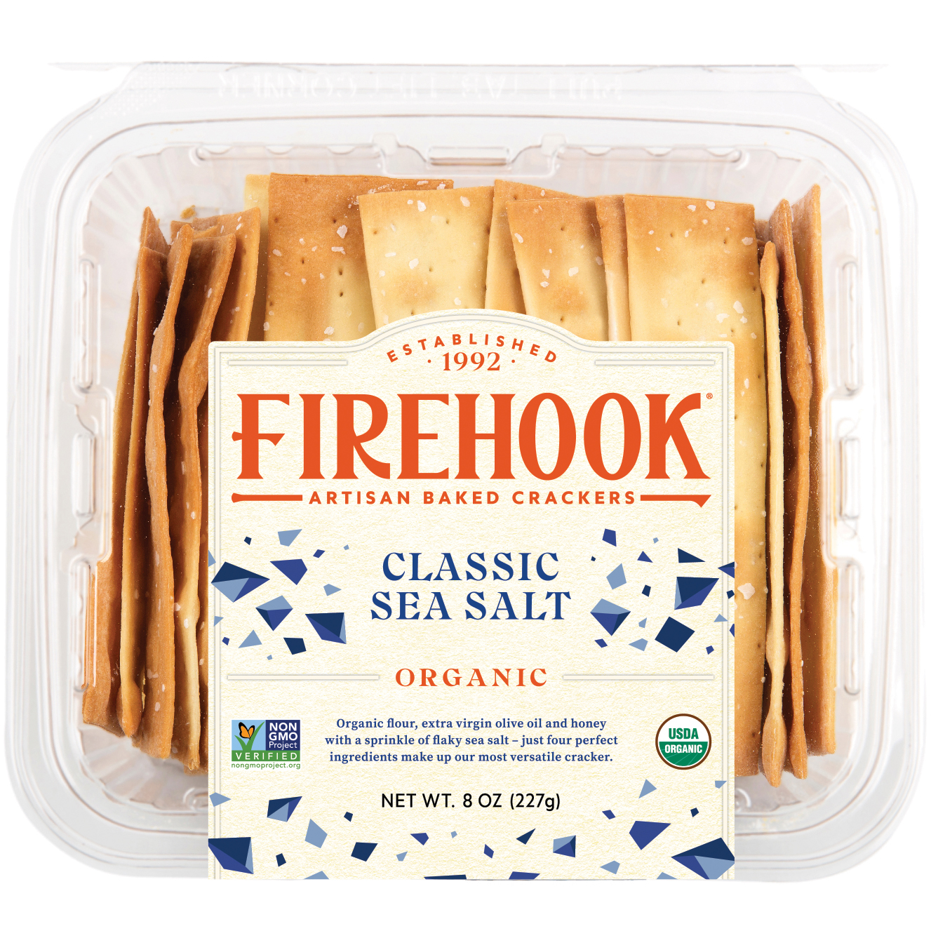 Firehook Organic Mediterranean Baked Crackers, Sea Salt, image 1 of 2 slides