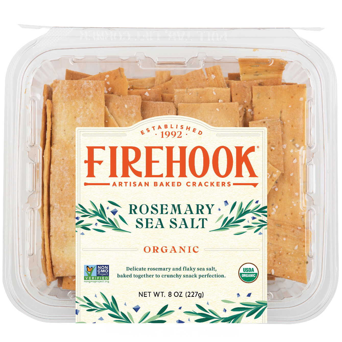 Firehook Organic Mediterranean Baked Crackers, Rosemary Sea Salt, image 1 of 2 slides