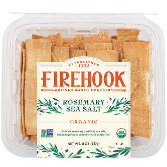 Firehook Organic Mediterranean Baked Crackers, Rosemary Sea Salt
