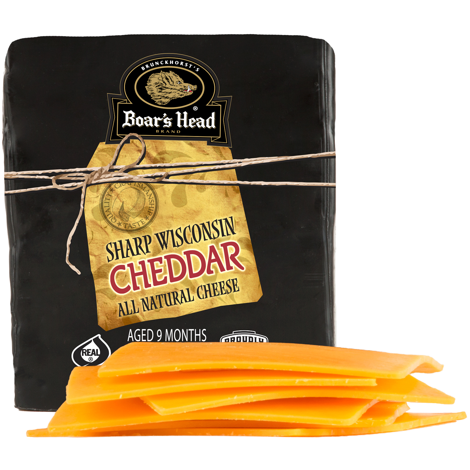 Boar's Head Black Wax Cheddar Cheese, Sliced