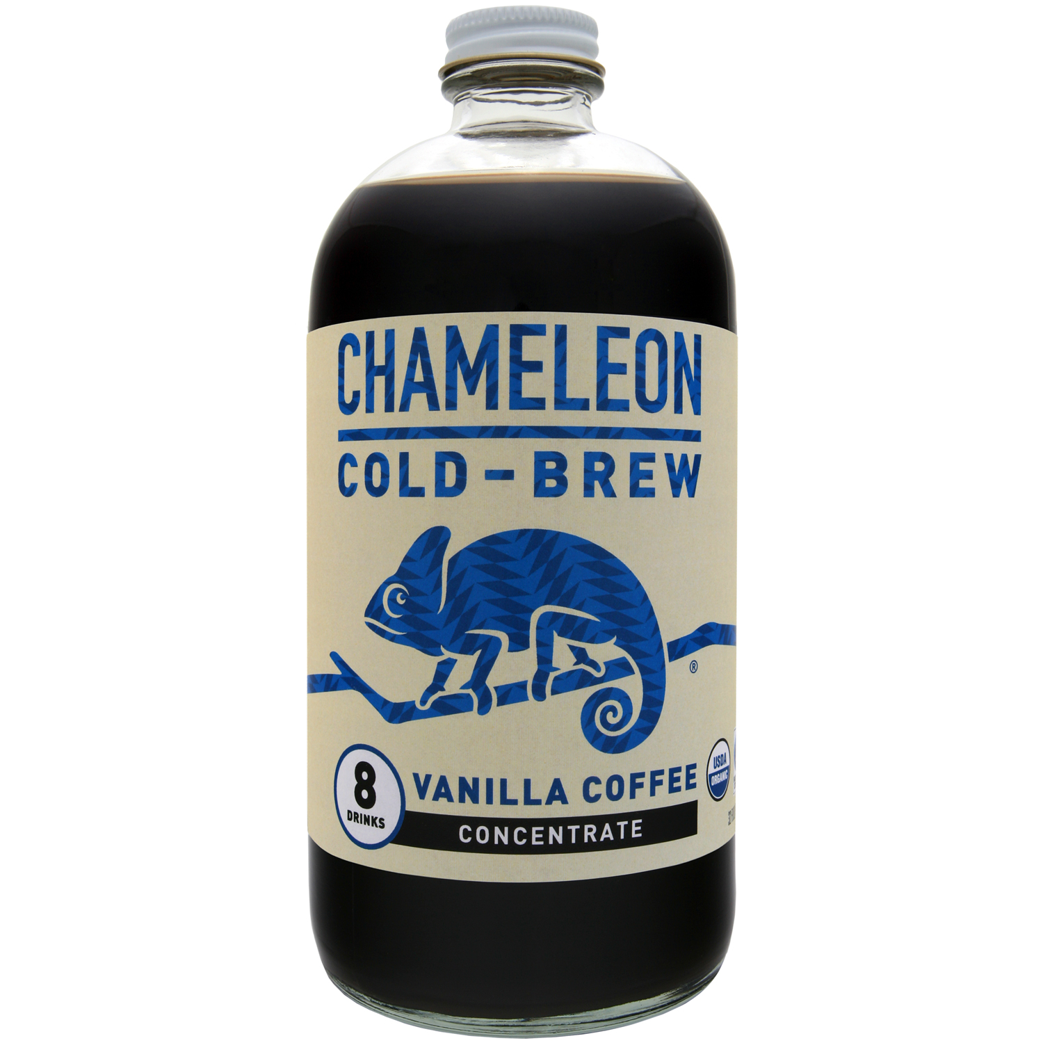 Chameleon Cold-Brew Organic Coffee Concentrate, Vanilla, Glass Bottle