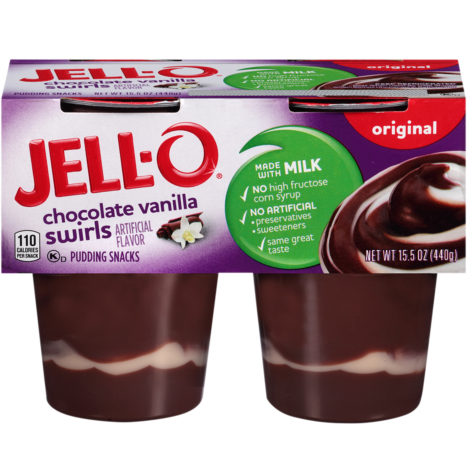 Jell-O Pudding Snacks, Chocolate Vanilla Swirls