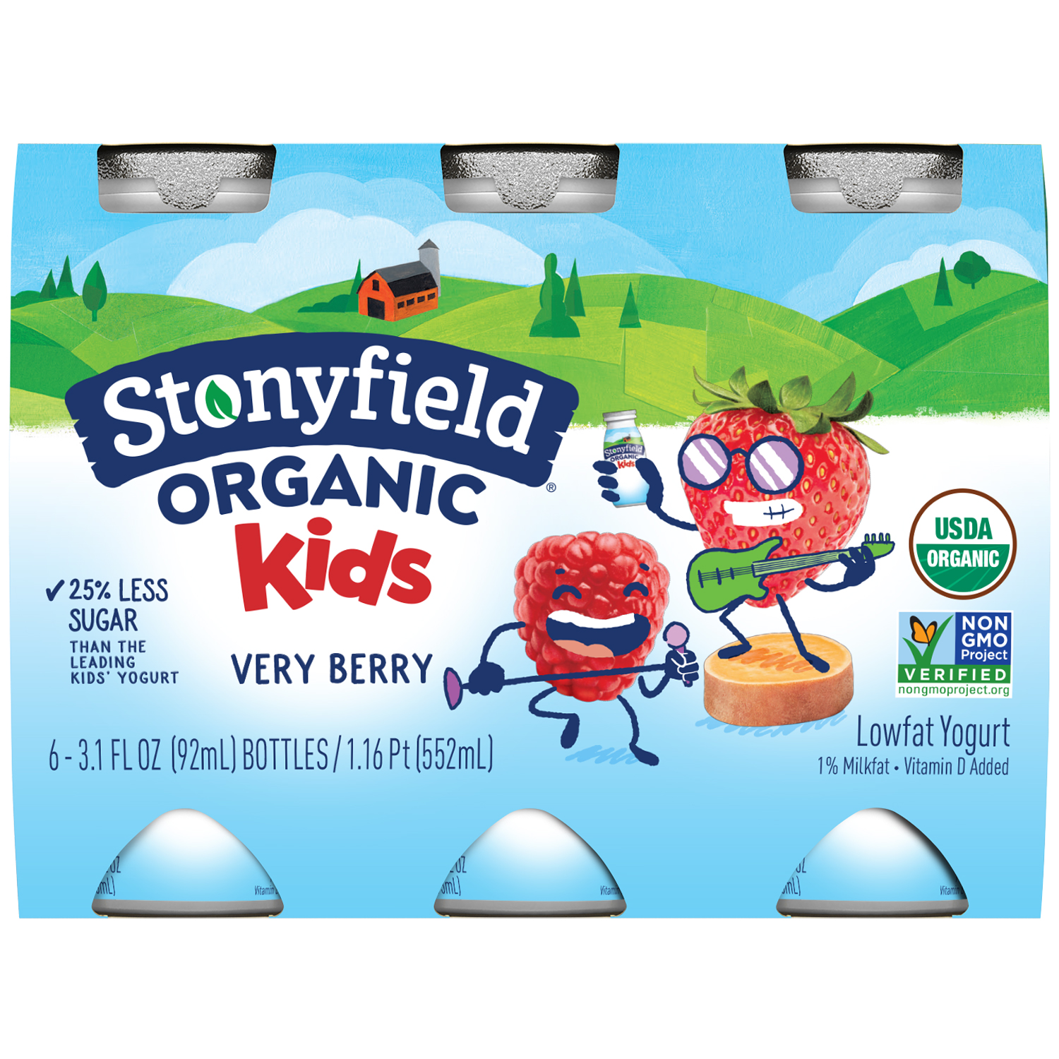Stonyfield Organic Kids Yogurt Smoothies, Very Berry