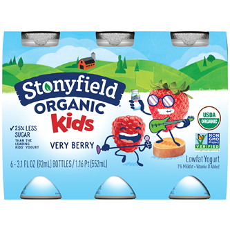 Stonyfield Organic Kids Yogurt Smoothies, Very Berry
