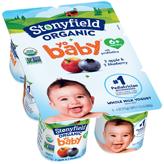 Stonyfield Organic YoBaby Whole Milk Yogurt Cups, Blueberry and Apple