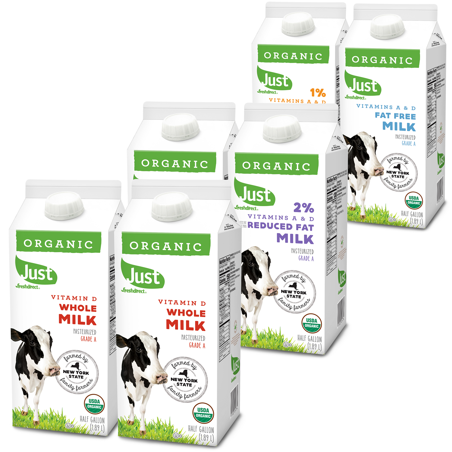 Just FreshDirect Organic Milk Variety Pack, Cartons, image 1 of 2 slides