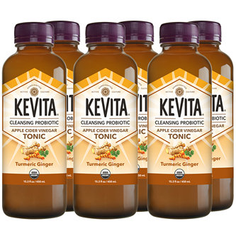 KeVita Cleansing Probiotic Apple Cider Vinegar Tonic, Turmeric Ginger, Glass Bottles
