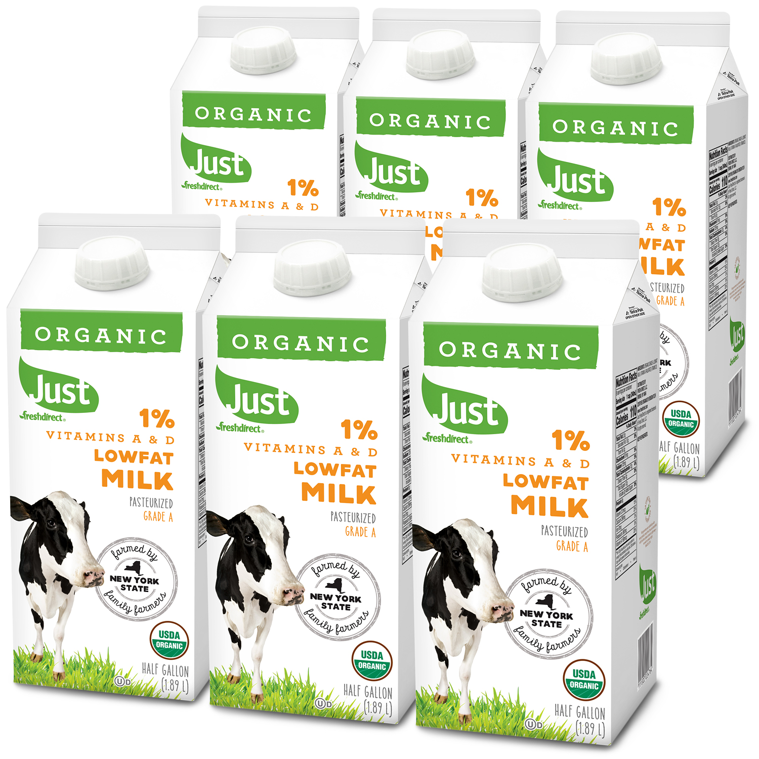 Just FreshDirect Organic 1% Lowfat Milk, Cartons, image 1 of 2 slides