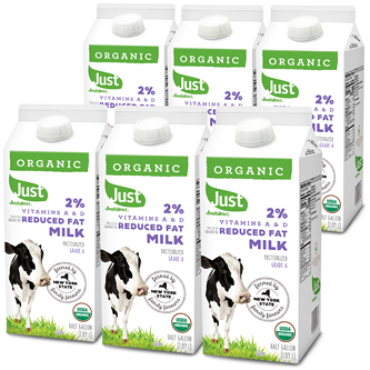 Just FreshDirect Organic 2% Reduced Fat Milk, Cartons