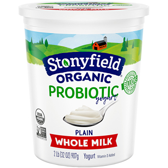 Stonyfield Organic Smooth and Creamy Probiotic Whole Milk Yogurt, Plain