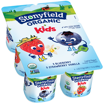 Stonyfield Organic Kids Lowfat Yogurt Cups, Blueberry and Strawberry Vanilla