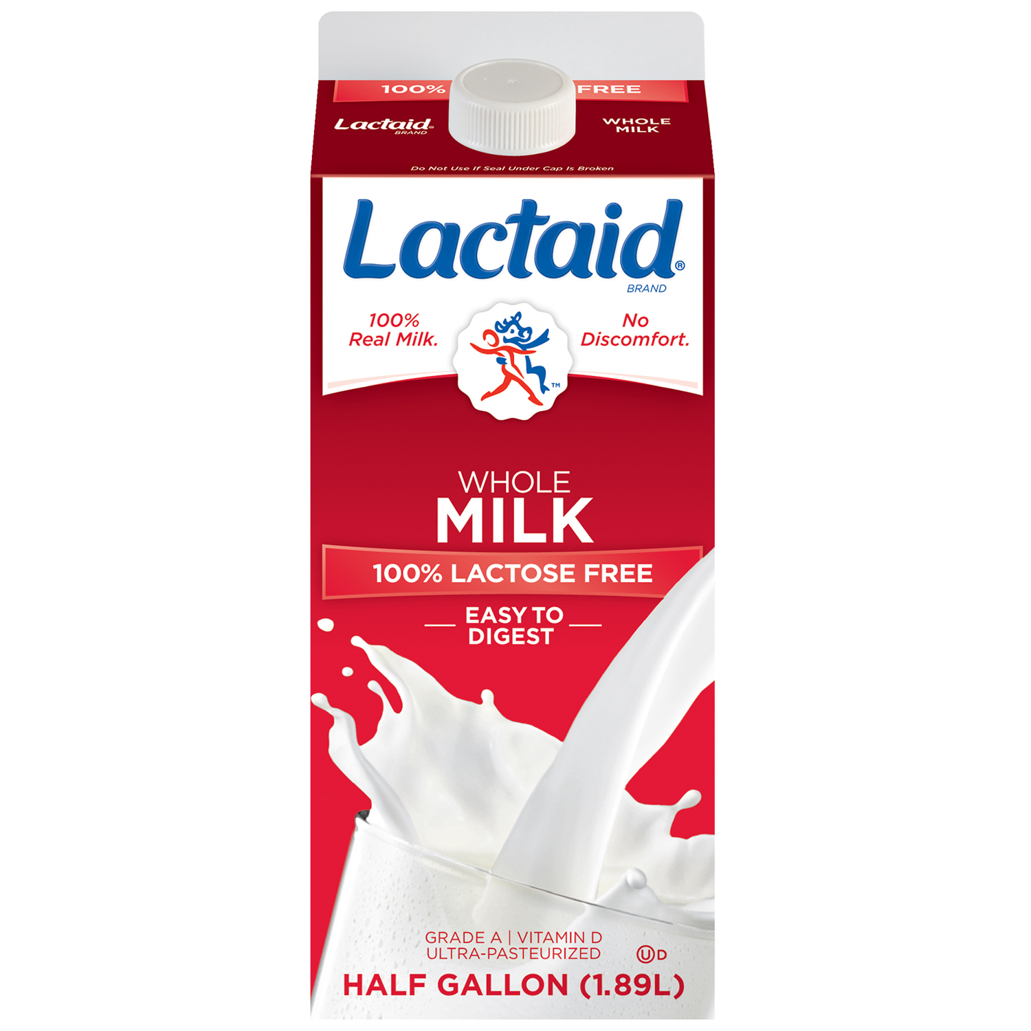 Lactaid 100% Lactose-Free Whole Milk, Carton