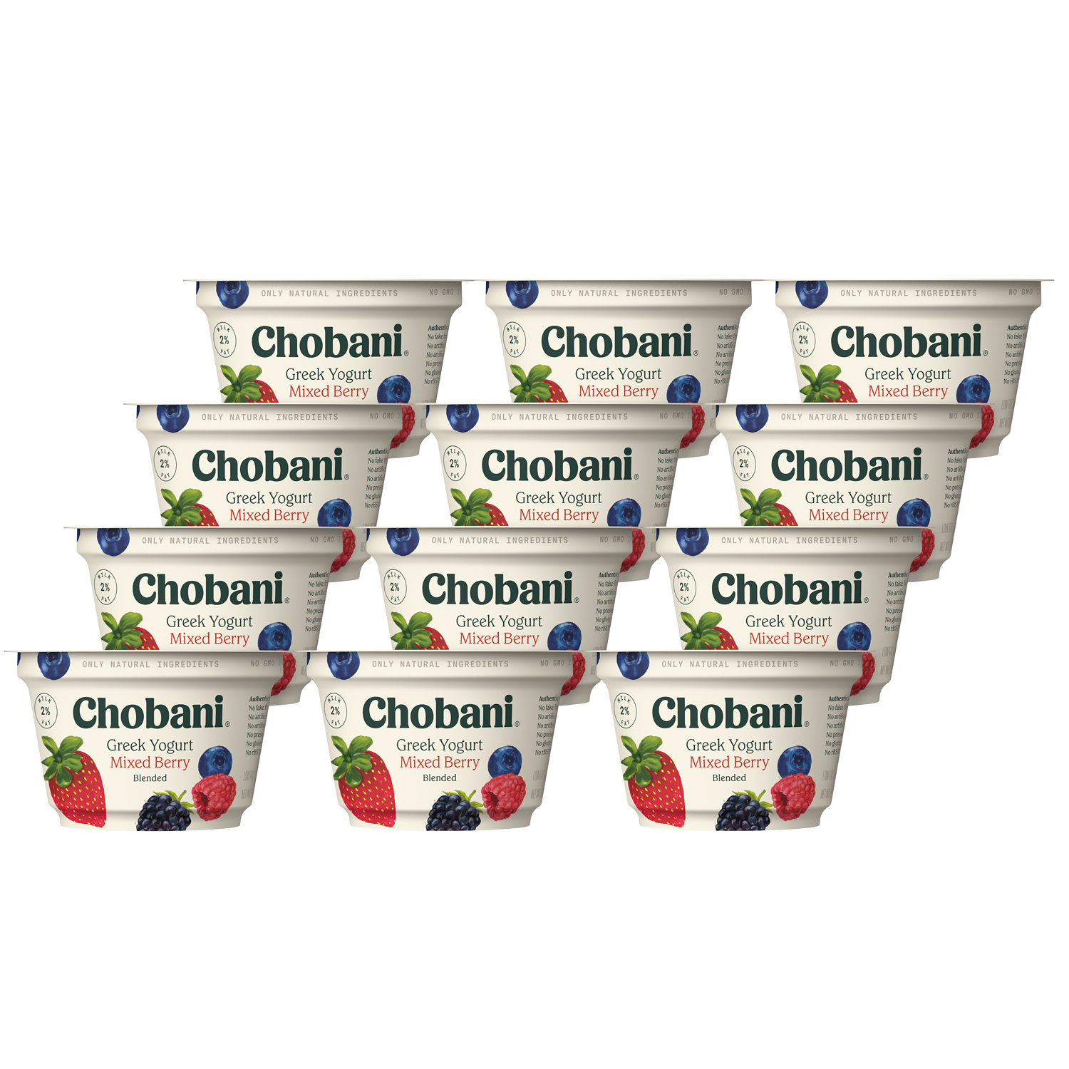 Chobani Low-Fat Greek Yogurt, Mixed Berry Blended