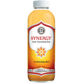 GT's Organic Raw Kombucha, Gingerade, Glass Bottle