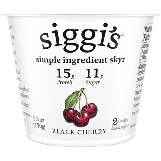 Siggi's Skyr Simple Ingredient Icelandic-Style Strained 2% Low-Fat Yogurt, Black Cherry