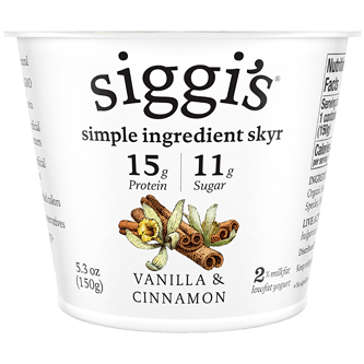 Siggi's Skyr Simple Ingredient Icelandic-Style Strained 2% Low-Fat Yogurt, Vanilla & Cinnamon
