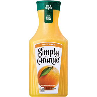 Simply Orange Juice, Pulp Free, Plastic Bottle