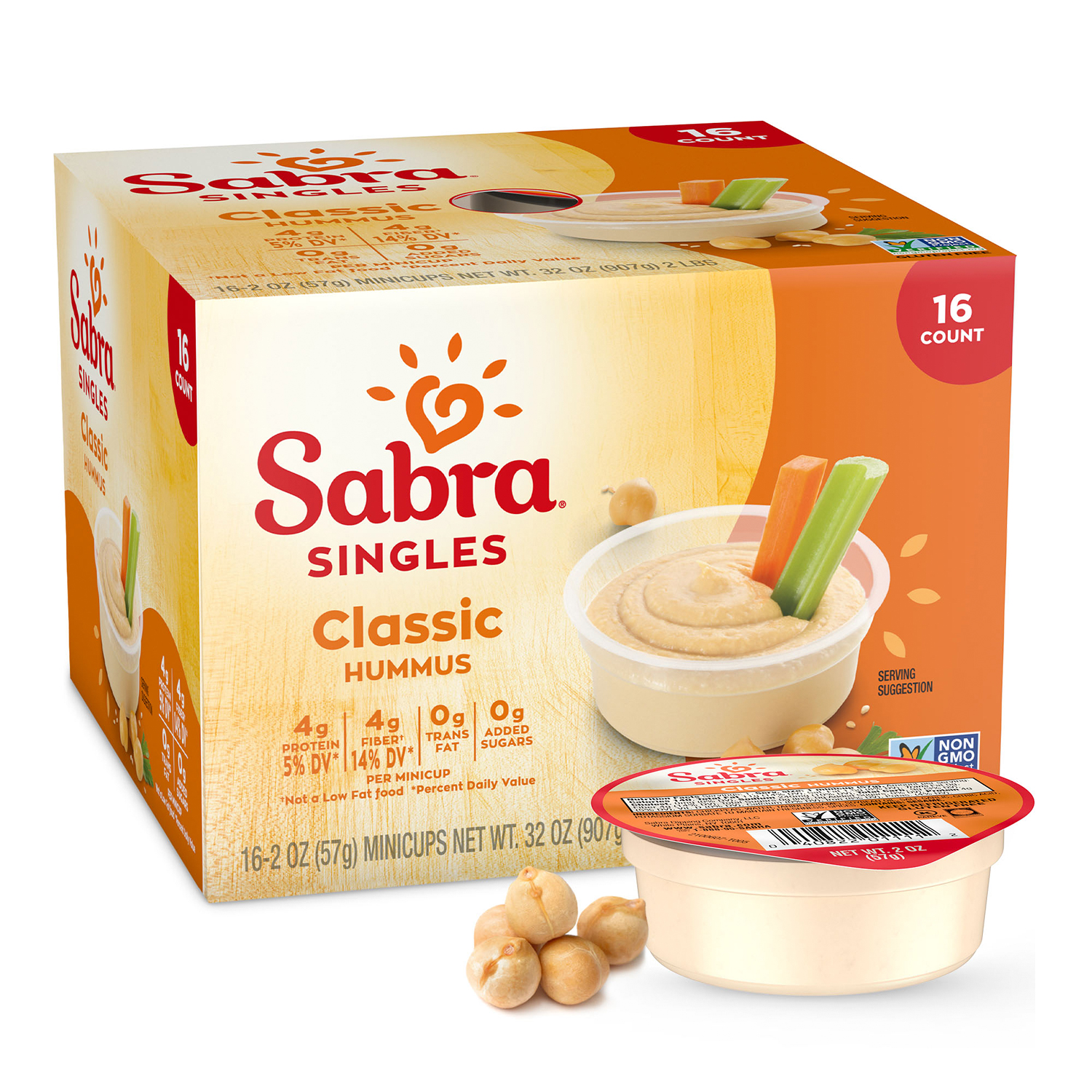 Sabra Hummus Singles, Classic, Case
