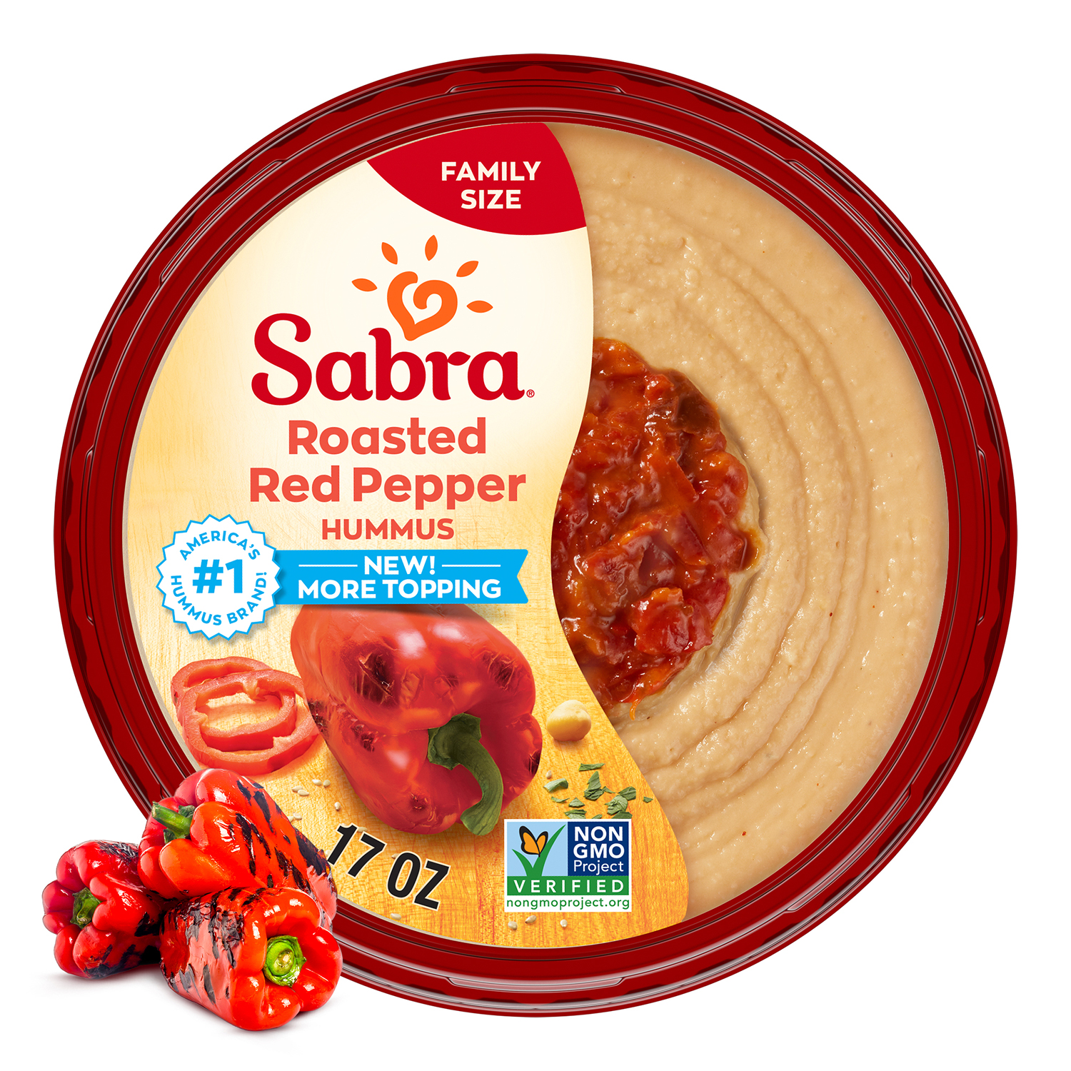 Sabra Hummus, Roasted Red Pepper, Family Size