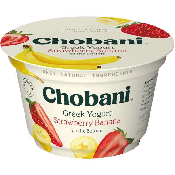 Chobani Low-Fat Greek Yogurt, Strawberry Banana on the Bottom