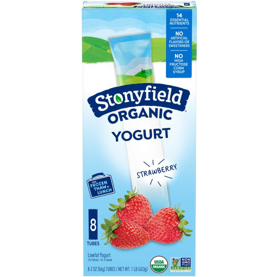 Stonyfield Organic Kids Lowfat Yogurt Tubes, Strawberry