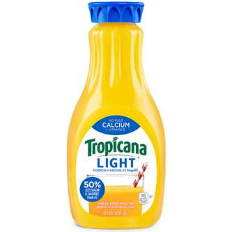 Tropicana Light Orange Juice Beverage with Calcium and Vitamin D, No Pulp, Plastic Bottle