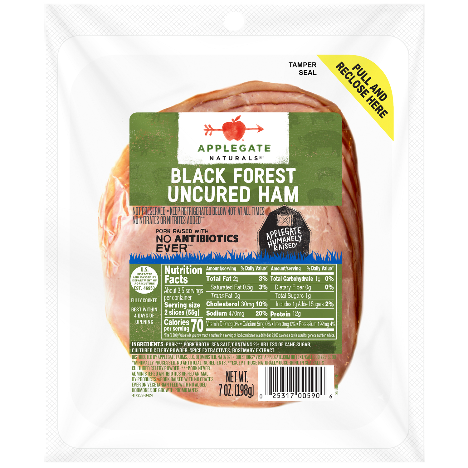 Applegate Naturals Uncured Black Forest Ham