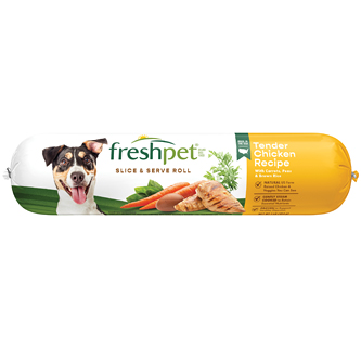 Freshpet Select Slice and Serve Adult Refrigerated Dog Food, Chicken, Vegetable, and Rice Recipe