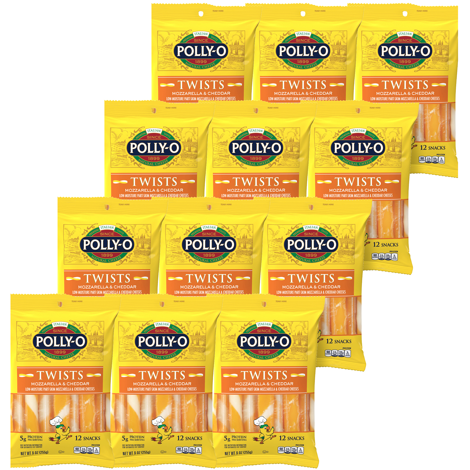 Polly-O Cheese Twists, Mozzarella & Cheddar 