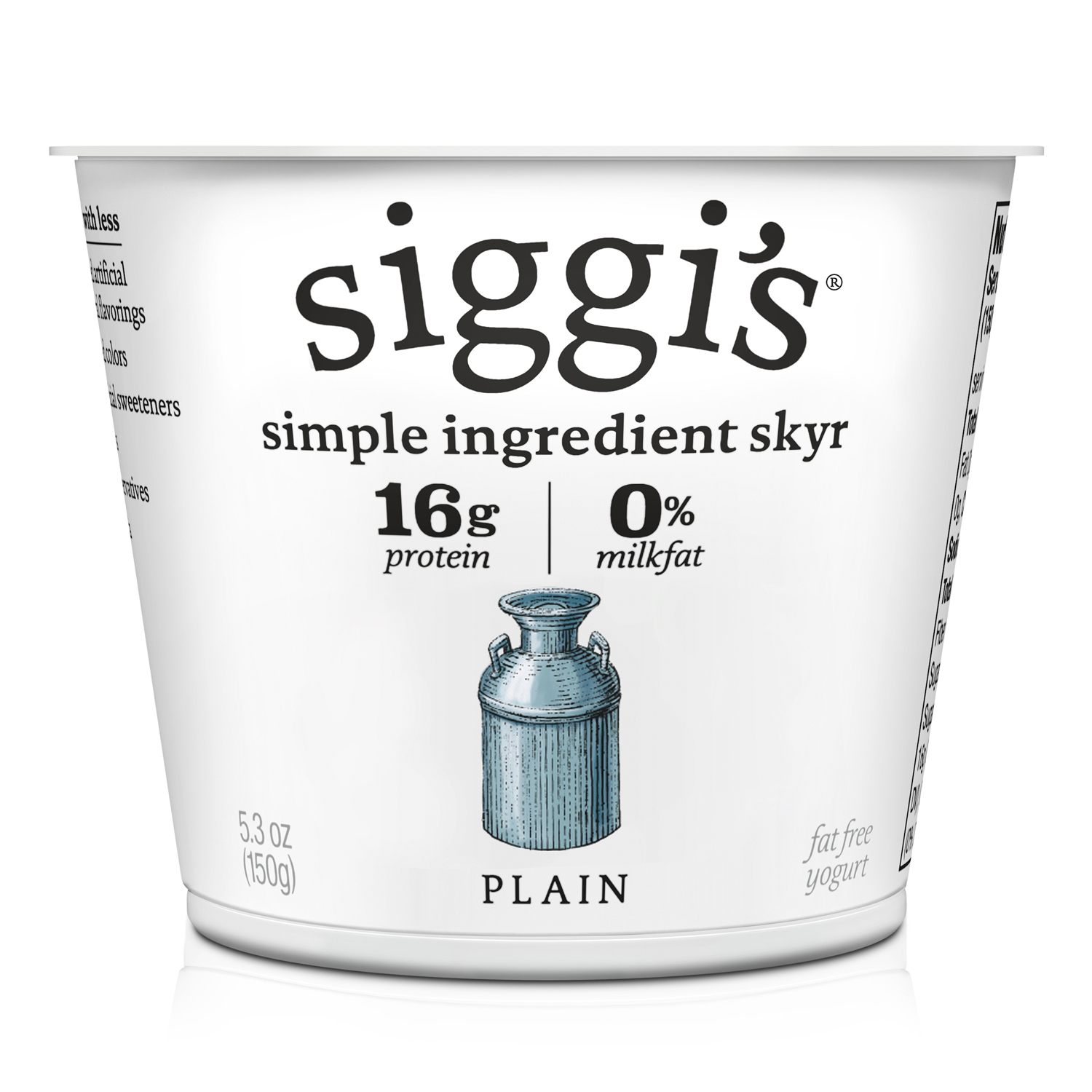 Siggi's Skyr Icelandic-Style Strained Non-Fat Yogurt, Plain