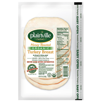 Plainville Farms Organic Pre-Sliced Honey Roasted Turkey Breast