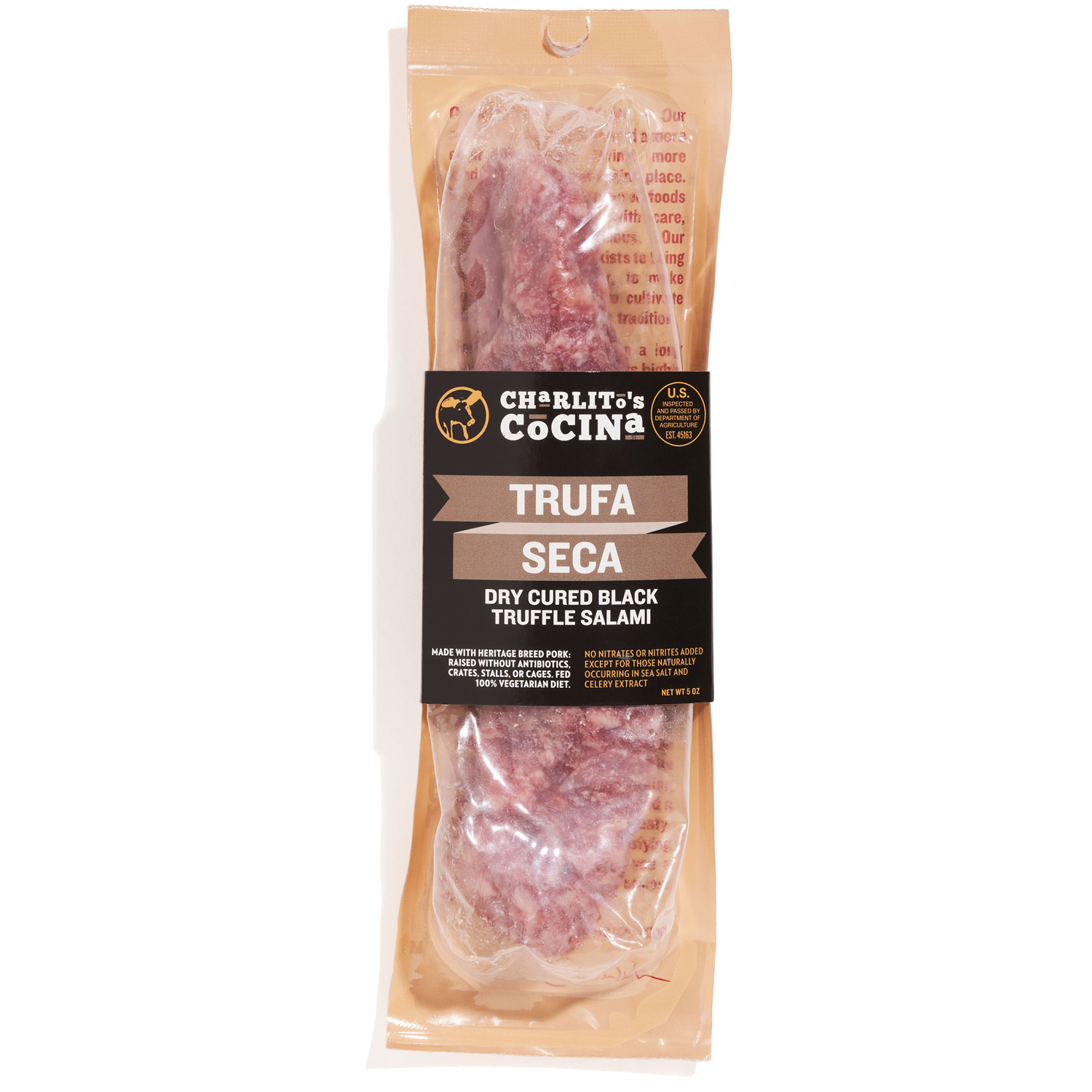 Charlito's Cocina Dry Cured Black Truffle Sausage, Trufa Seca 