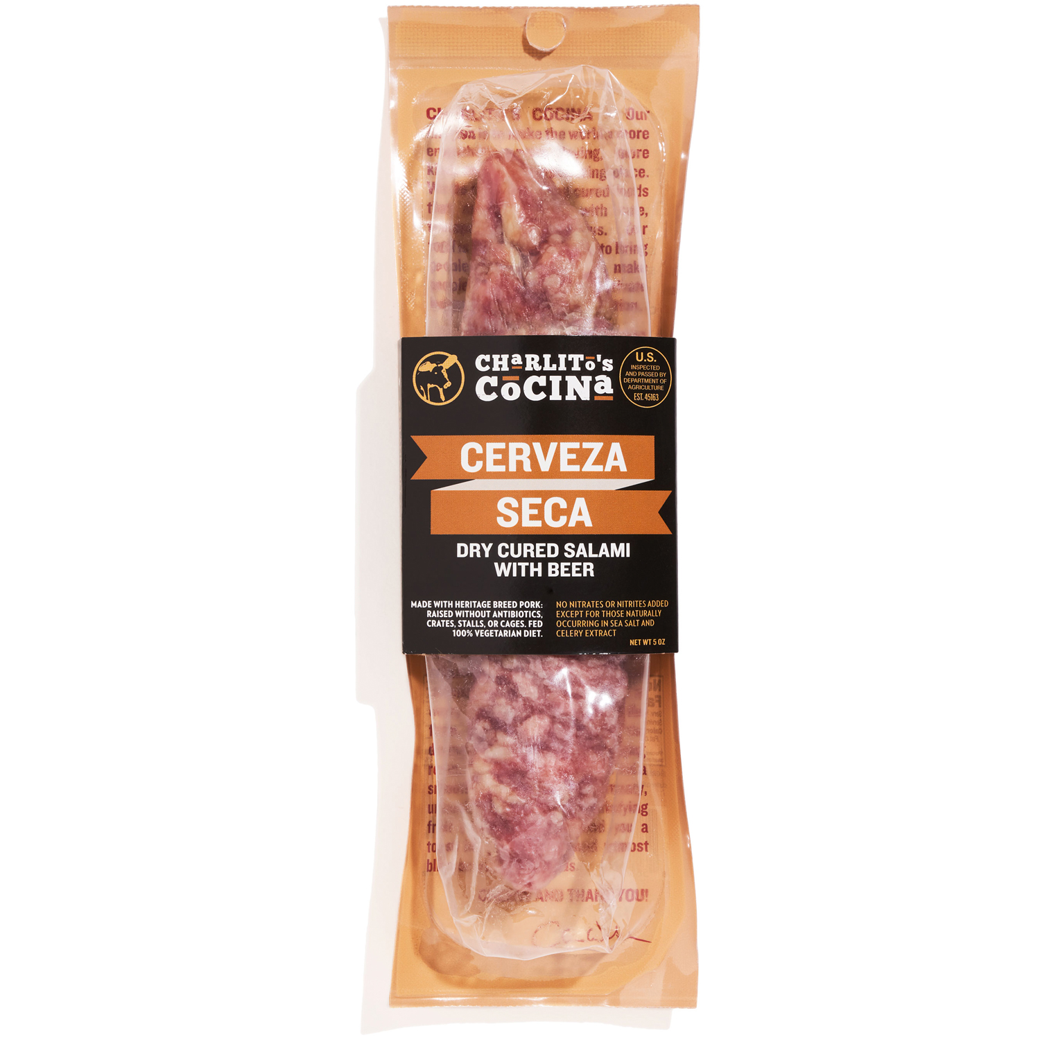 Charlitos Cocina Dry Cured Beer Salami, Cerveza Seca