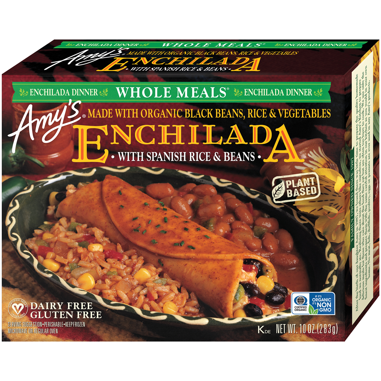 Amy's Whole Meals, Enchilada with Spanish Rice & Beans, Frozen