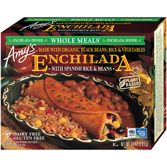 Amy's Whole Meals, Enchilada with Spanish Rice & Beans, Frozen