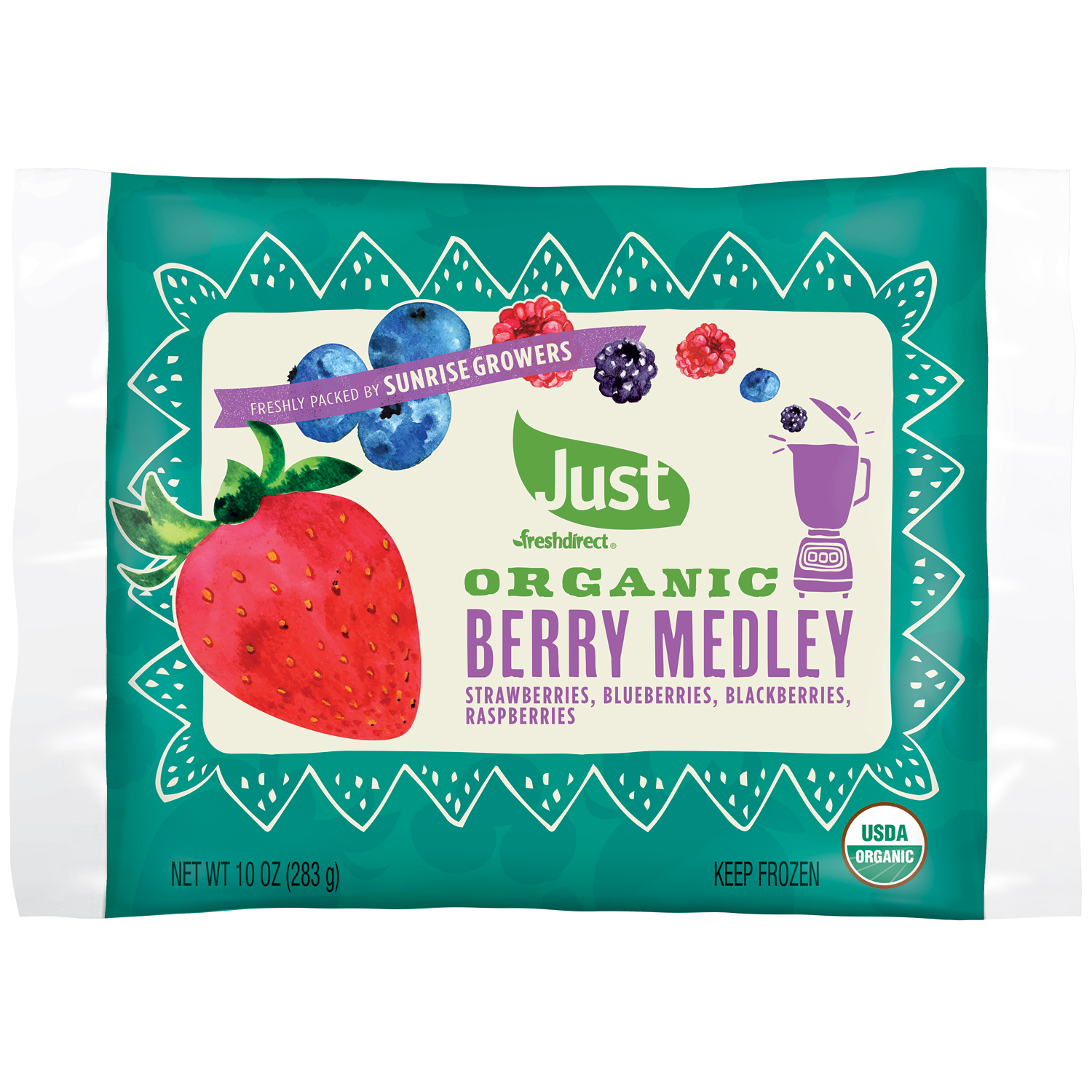 Just FreshDirect Organic Frozen Fruit, Berry Medley