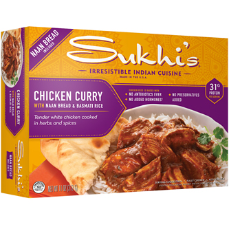 Sukhi's Chicken Curry with Naan Bread and Basmati Rice