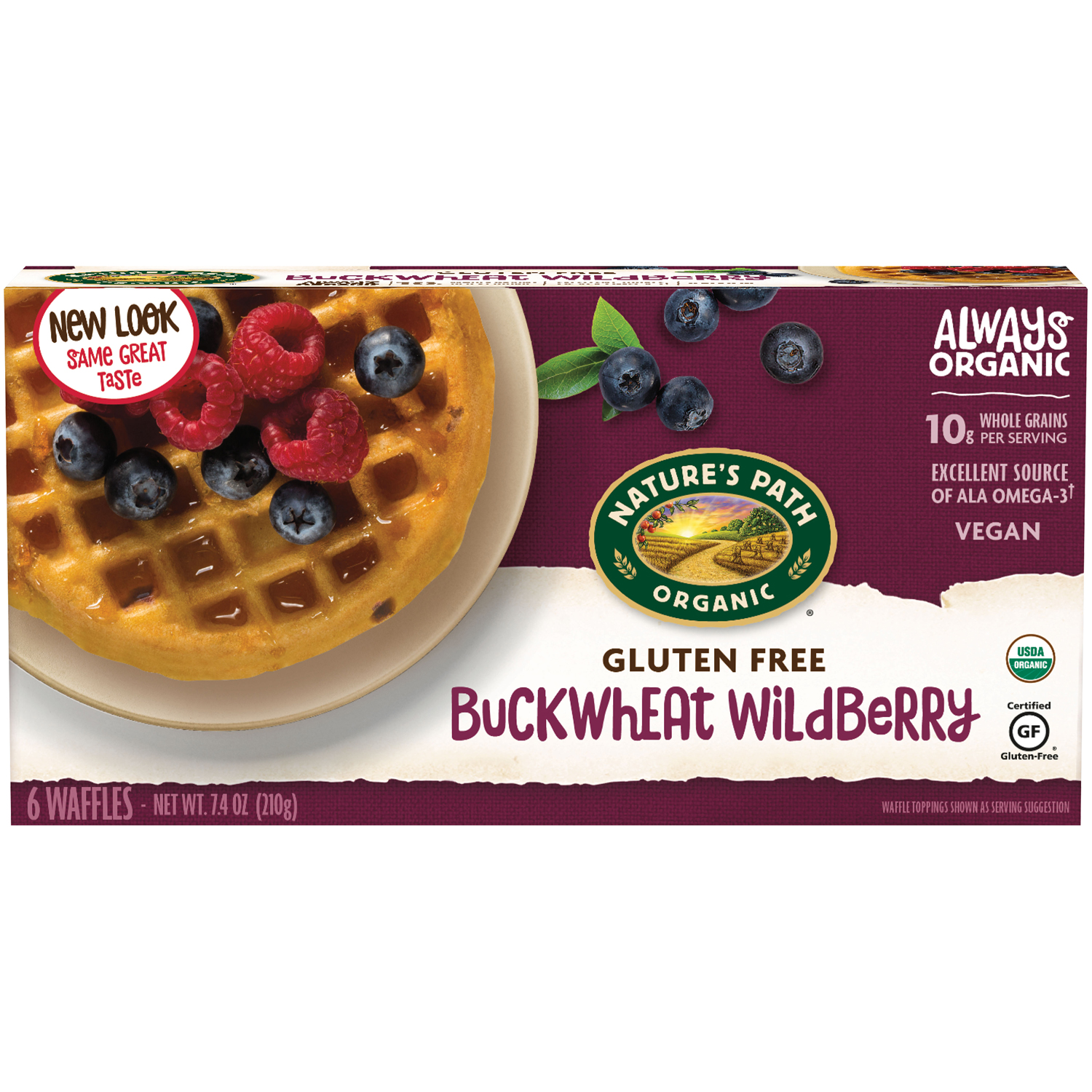 Nature's Path Gluten-Free Buckwheat Waffles, Wildberry