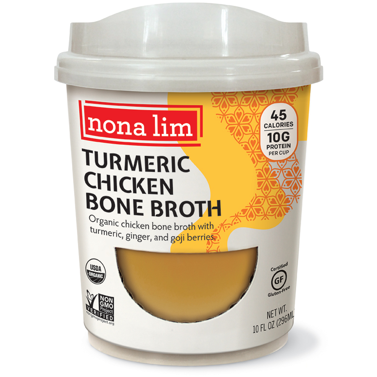Nona Lim Bone Broth Cup, Chicken Turmeric, Frozen