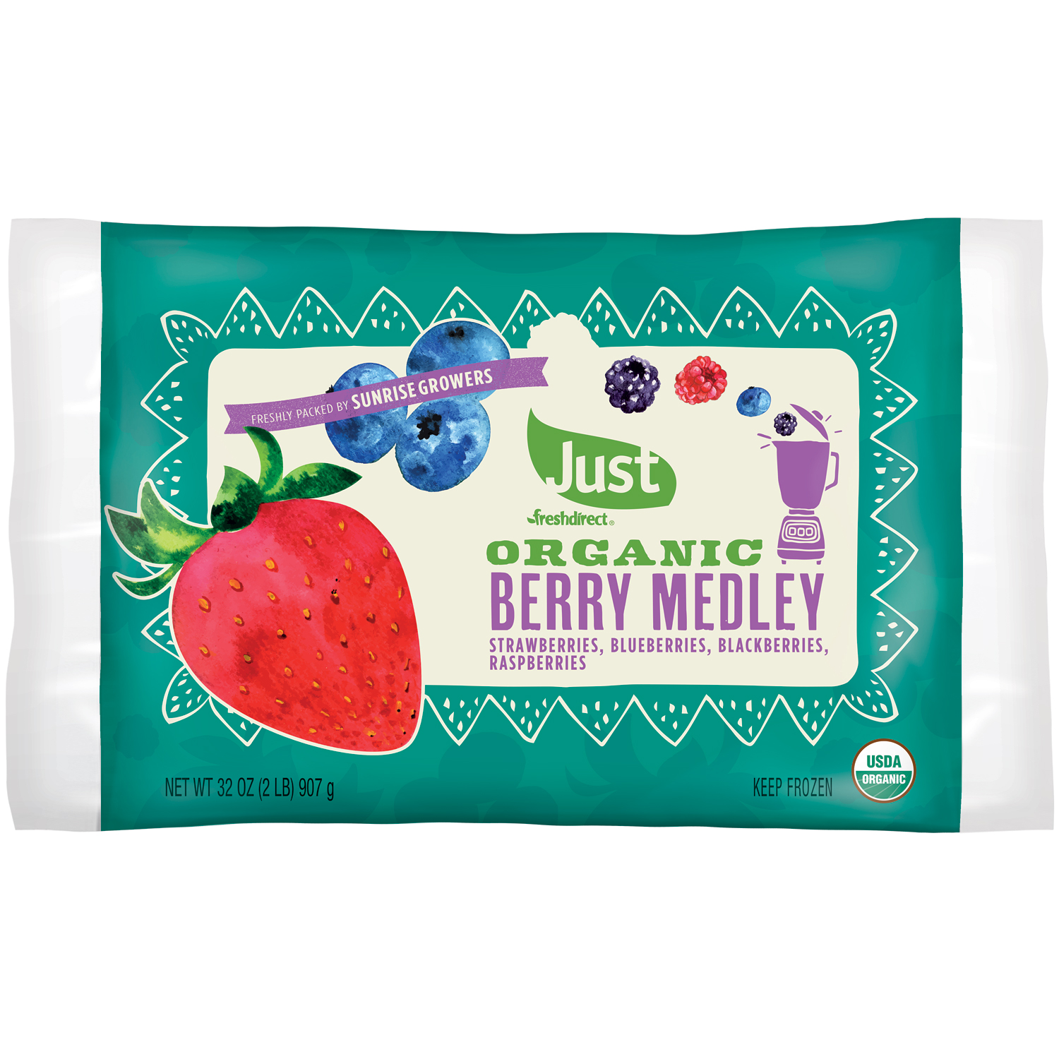 Just FreshDirect Organic Frozen Fruit, Berry Medley