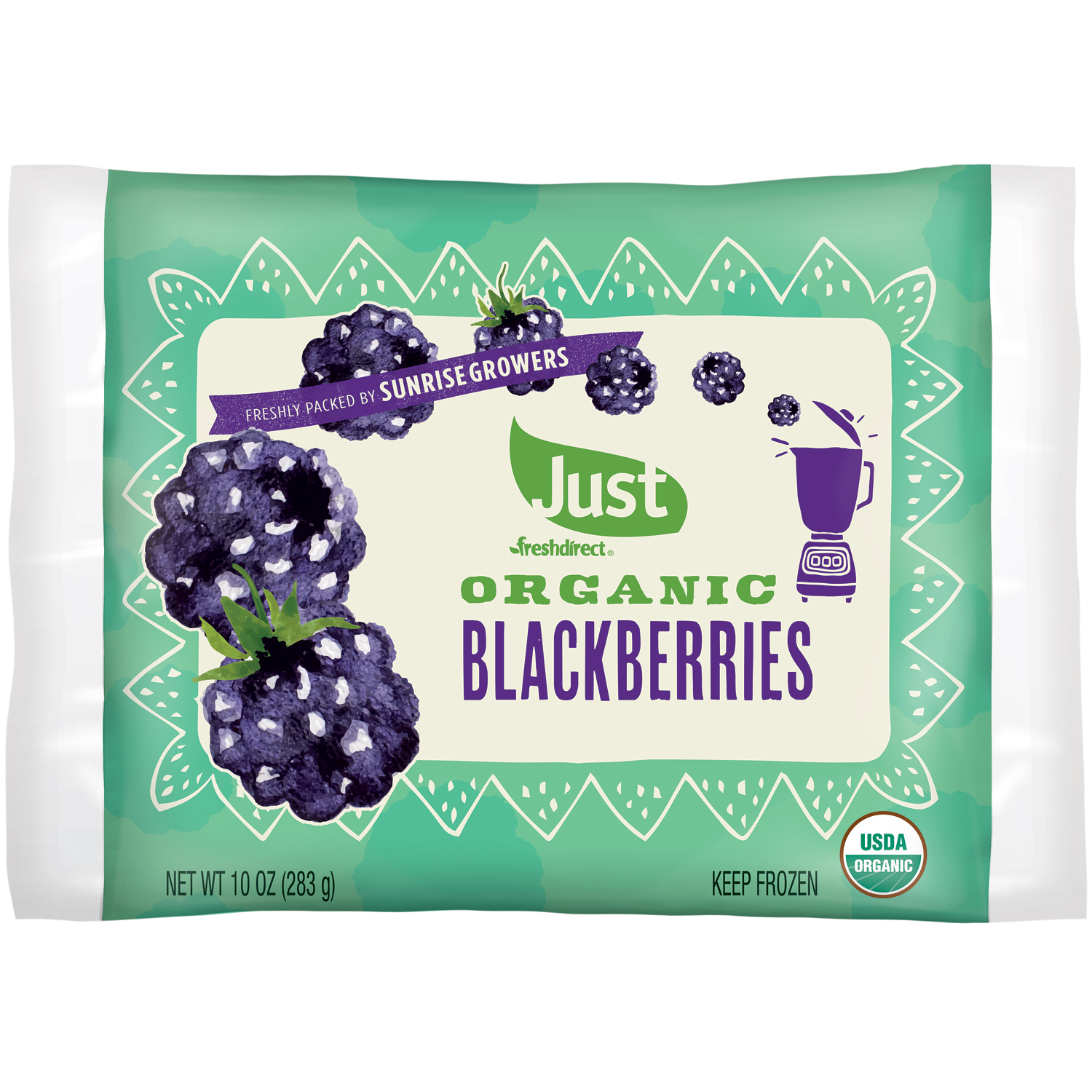 Just FreshDirect Organic Frozen Fruit, Blackberries