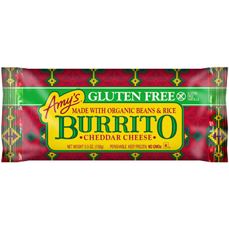Amy's Gluten-Free Burrito, Cheddar Cheese, Frozen
