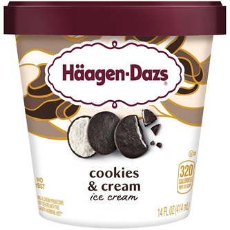 Haagen-Dazs Ice Cream, Cookies & Cream