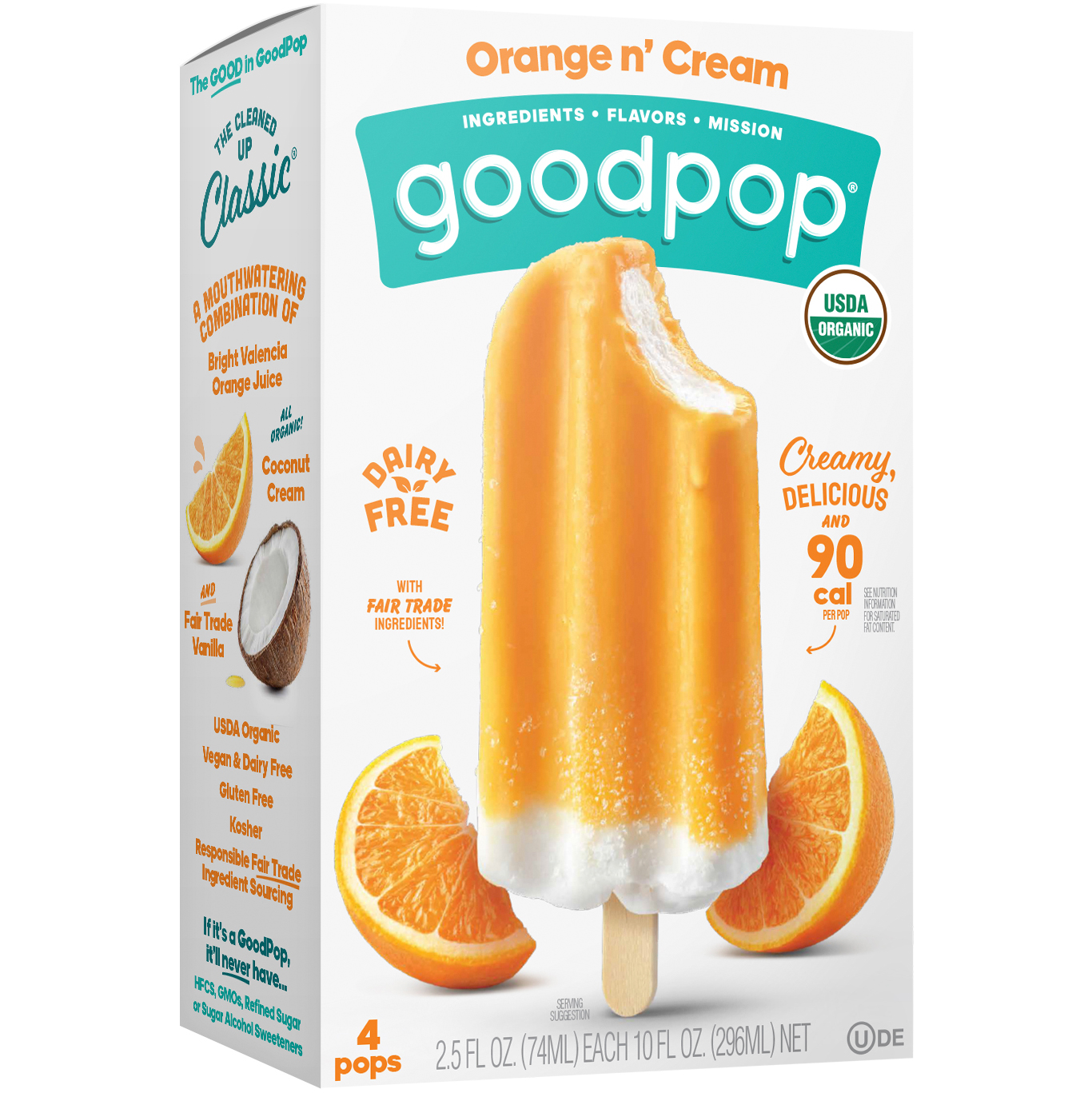 GoodPop Vegan Frozen Pops, Orange N' Cream