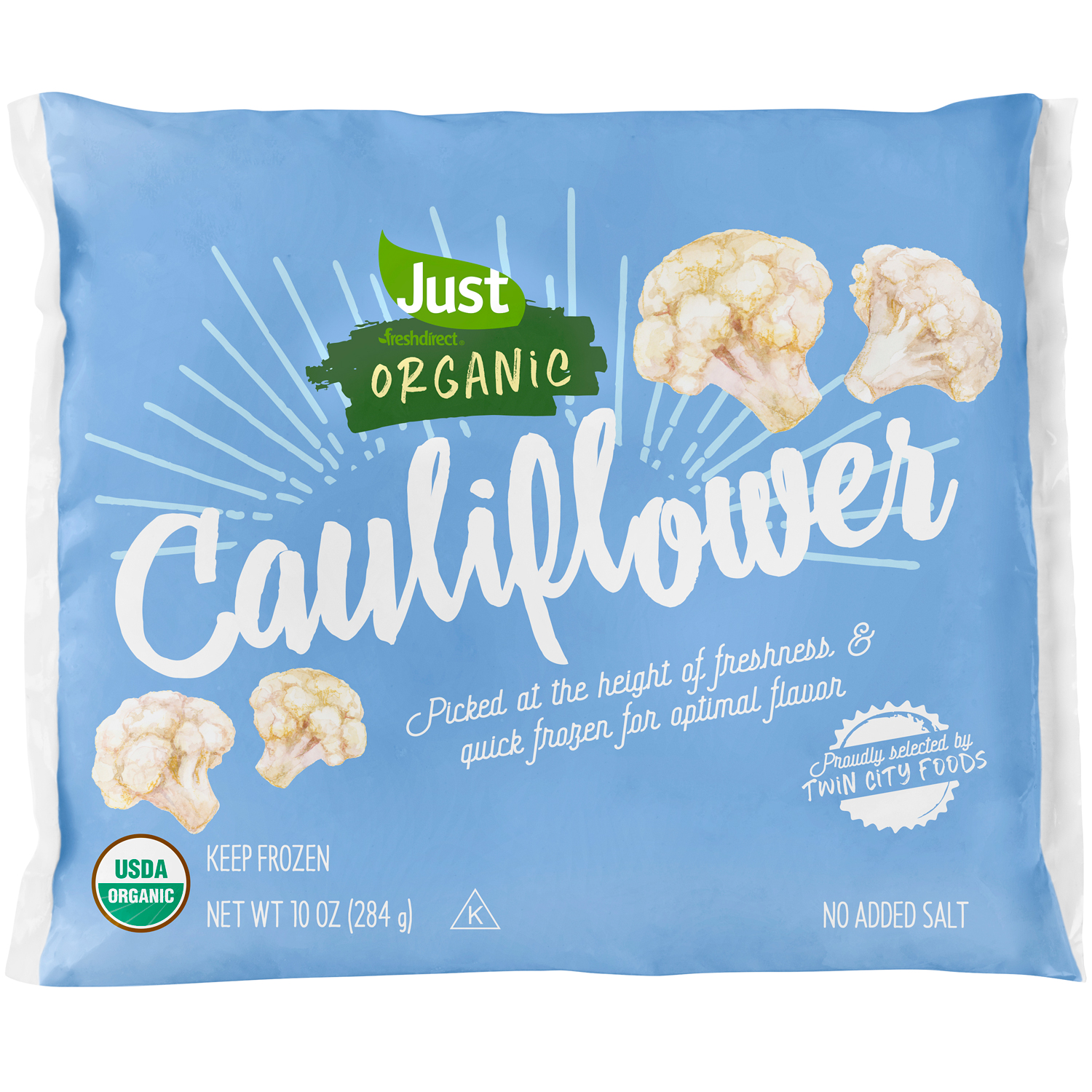Just FreshDirect Organic Frozen Cauliflower, image 1 of 2 slides