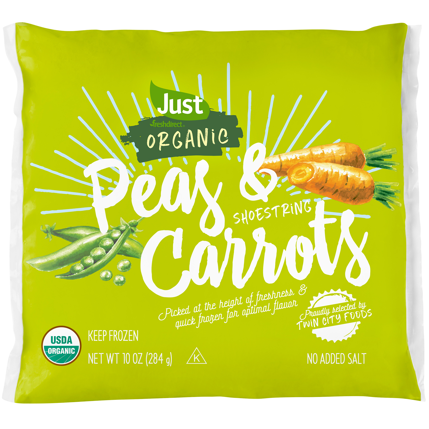 Just FreshDirect Organic Frozen Peas & Shoestring Carrots, image 1 of 2 slides
