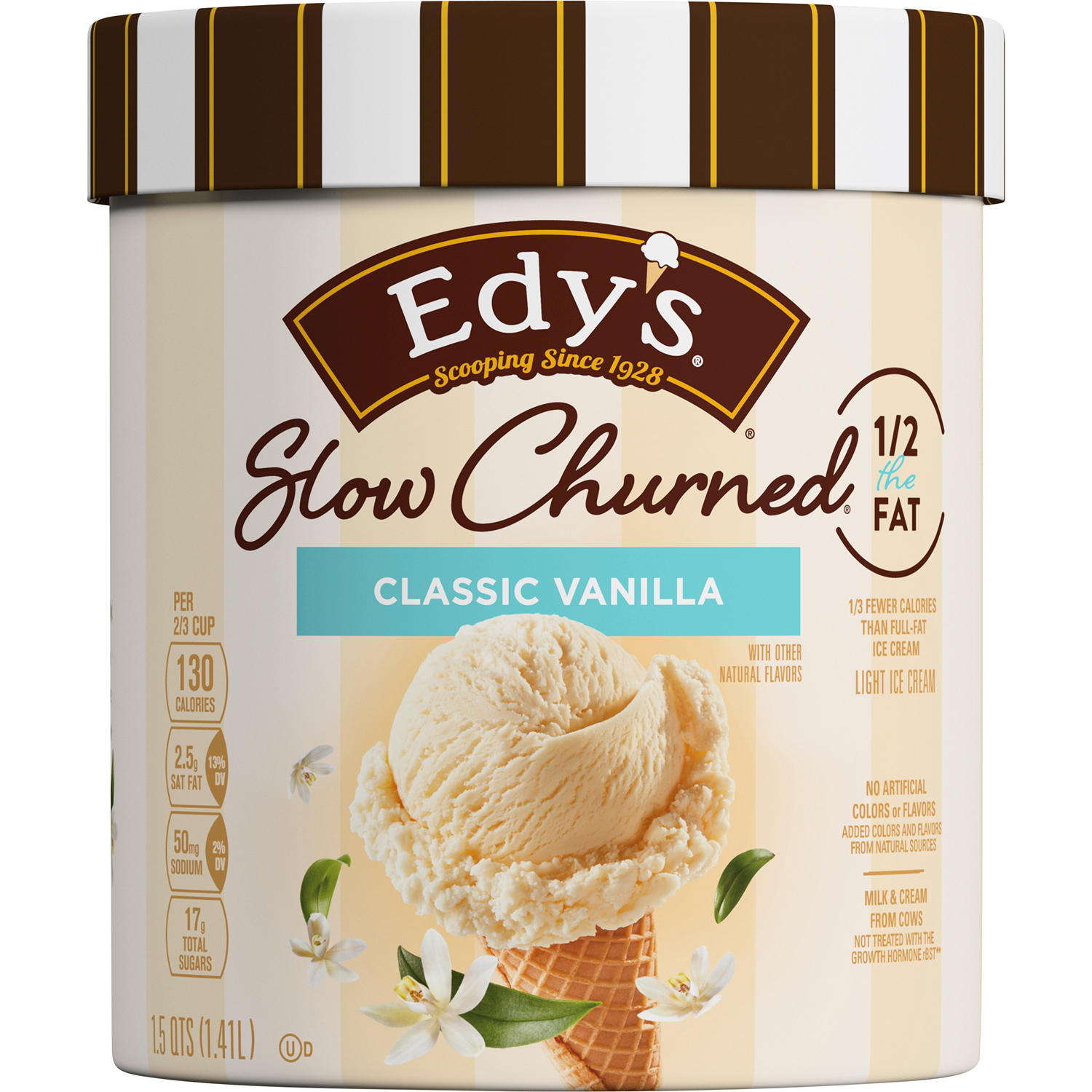 Edy's Slow-Churned Light Ice Cream, Classic Vanilla 