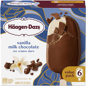 Haagen-Dazs Ice Cream Bars, Vanilla Milk Chocolate